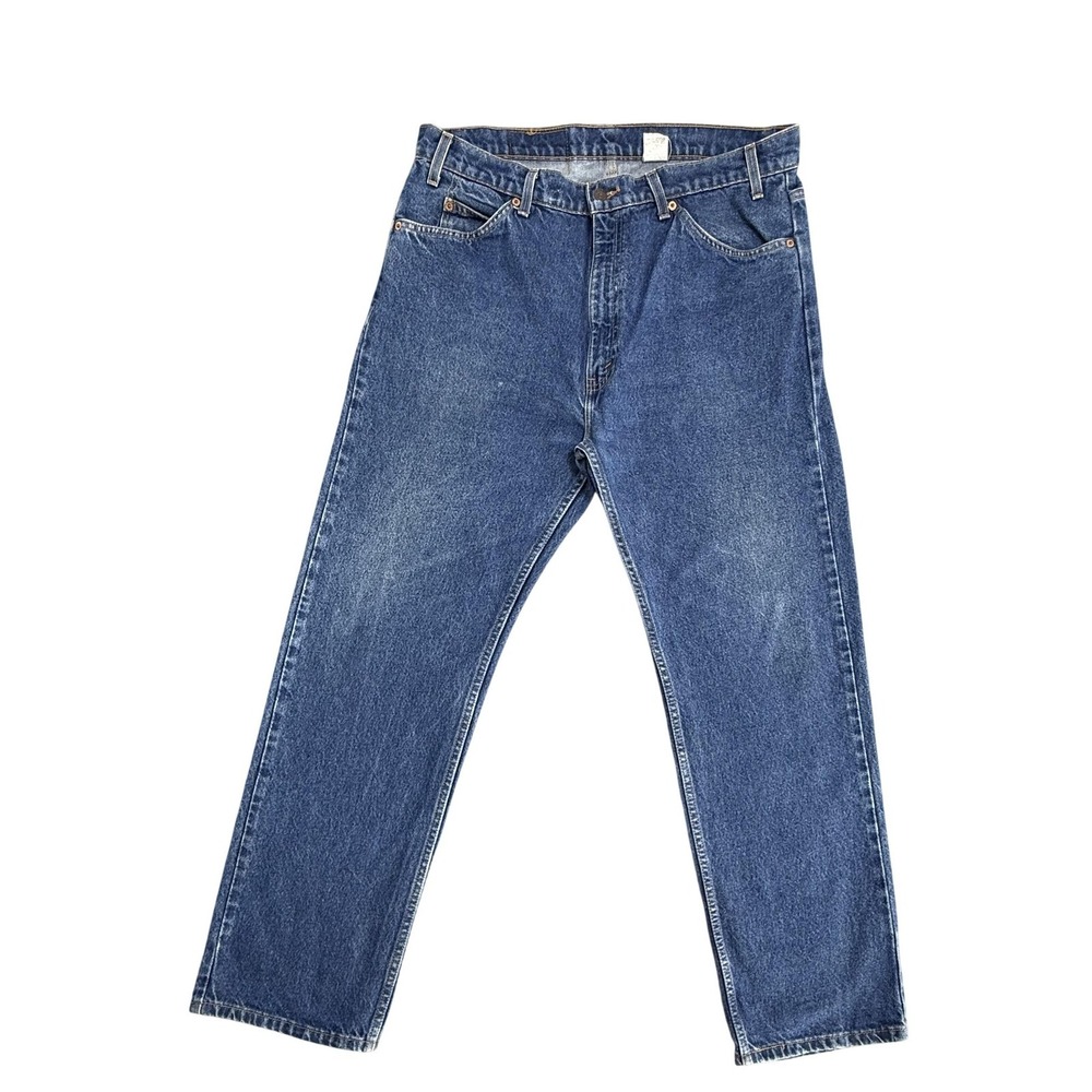 Levis 505 Jeans Mens 38x30 Blue Denim Regular Straight Orange‎ tag 90s vintage